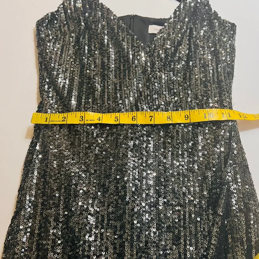 Cupcakes & Cashmere Joelle Sequin Tulip Dress Size XS Black - Picture 9 of 11